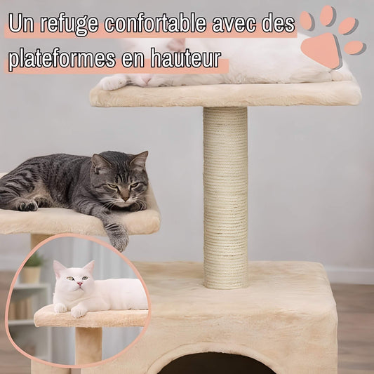 arbre a chat avec refuge JujuLukiRefugeCat la niche de jules refuge confortable plateformes hauteur 2