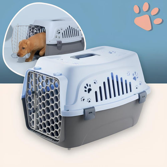 cage de transport pour chien ou chat compagnie aerienne jujutranspet la niche de jules bleu