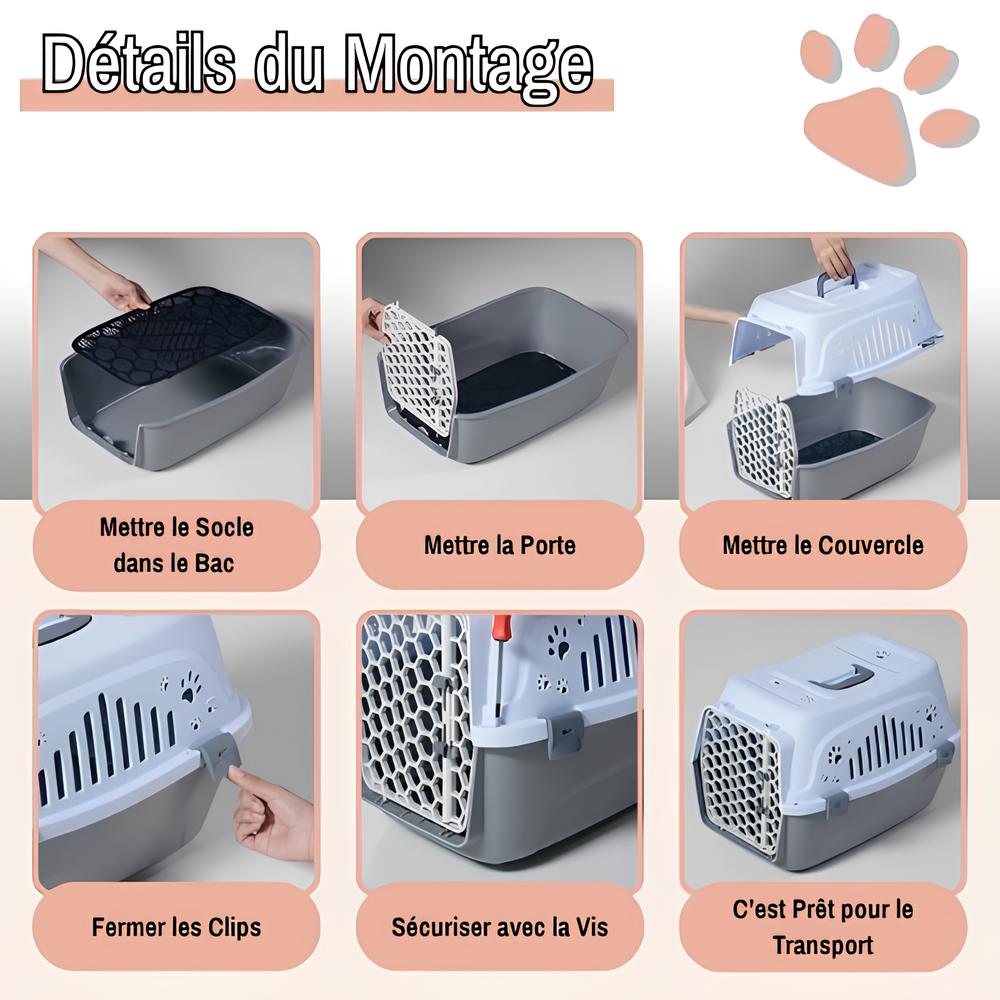 cage de transport pour chien ou chat compagnie aerienne jujutranspet la niche de jules facile à monter