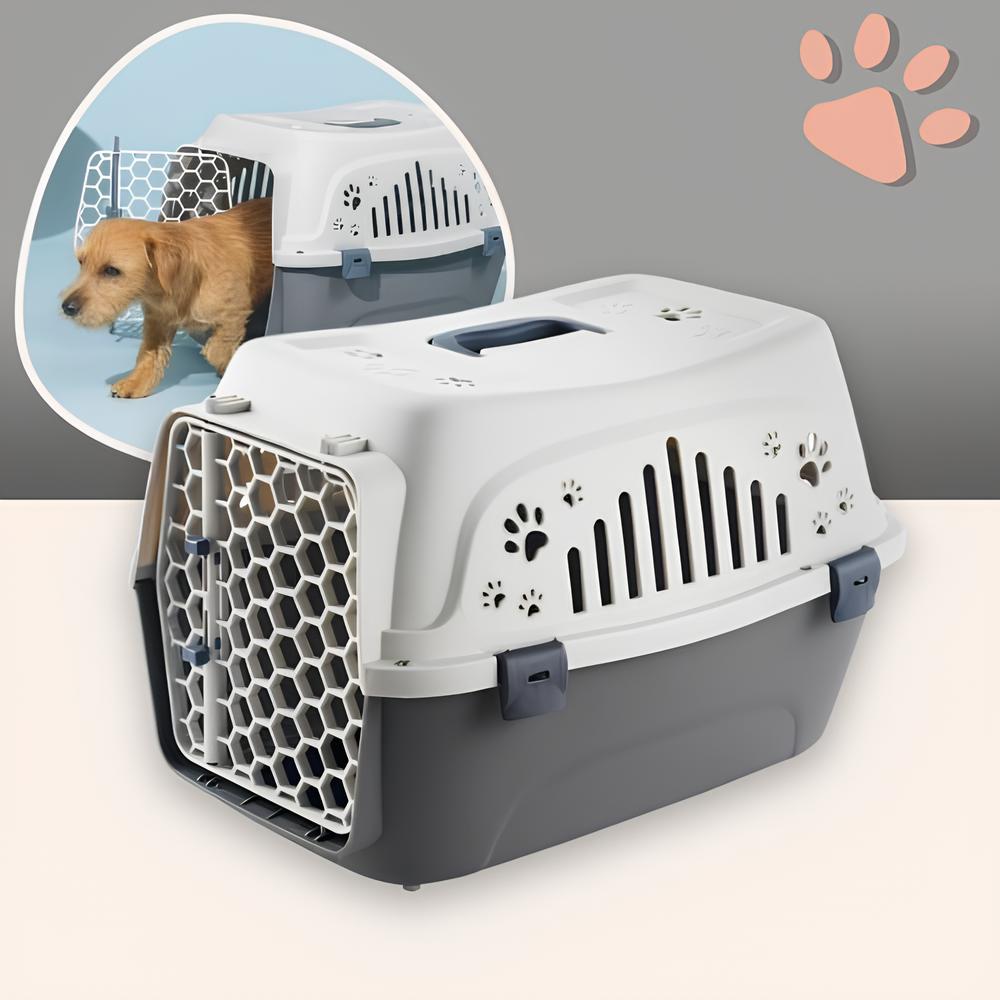 cage de transport pour chien ou chat compagnie aerienne jujutranspet la niche de jules gris clair