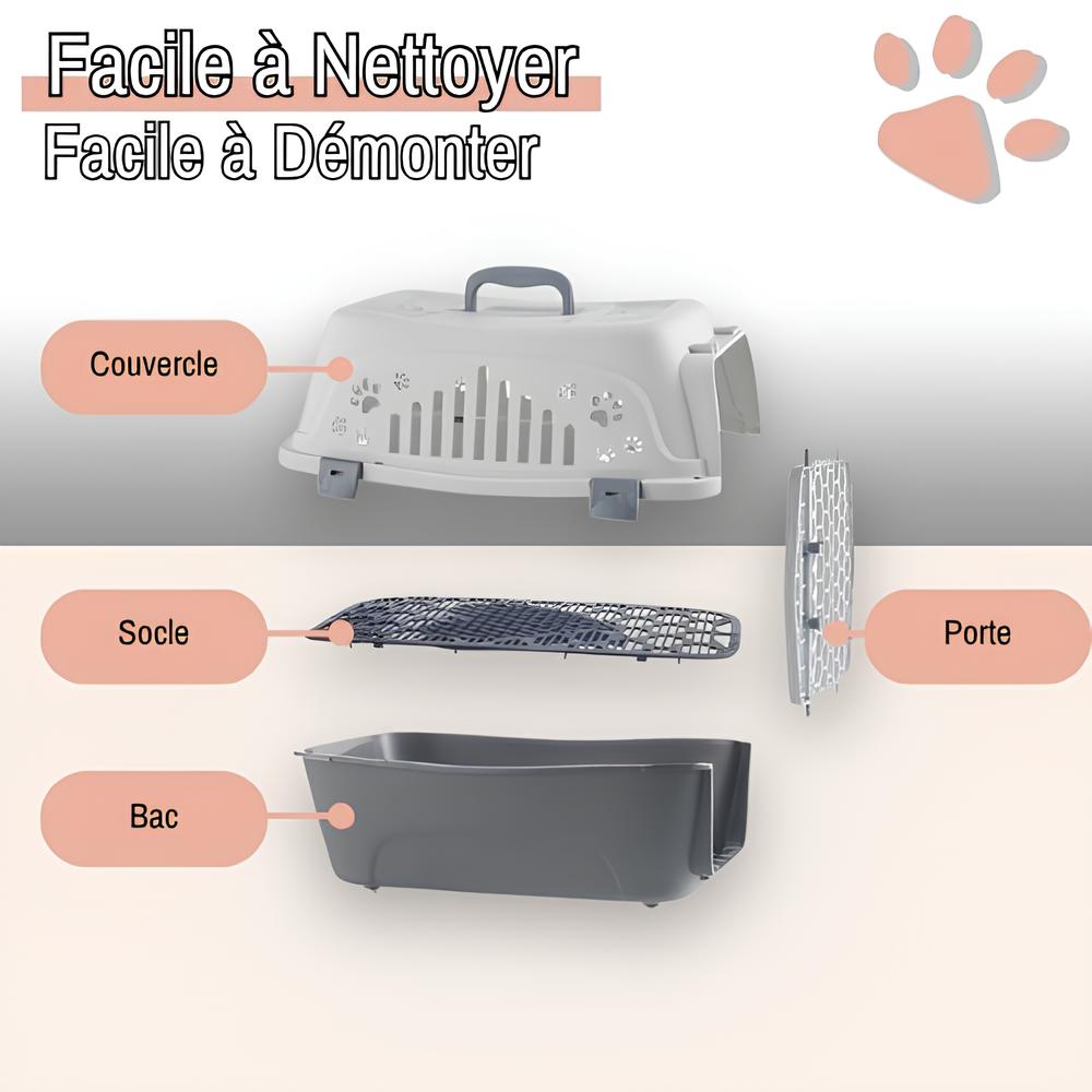 cage de transport pour chien ou chat compagnie aerienne jujutranspet la niche de jules facile à nettoyer