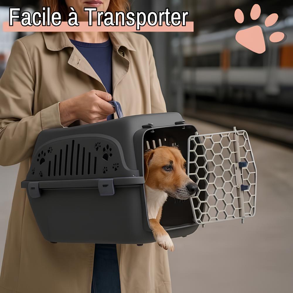 cage de transport pour chien ou chat compagnie aerienne jujutranspet la niche de jules facile à transporter