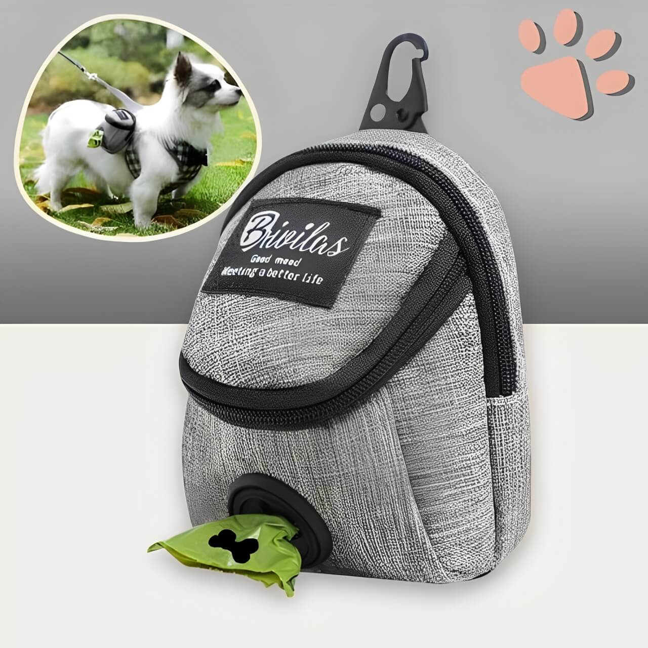 distributeur de sacs pour chien jujubagpoop la niche de jules gris