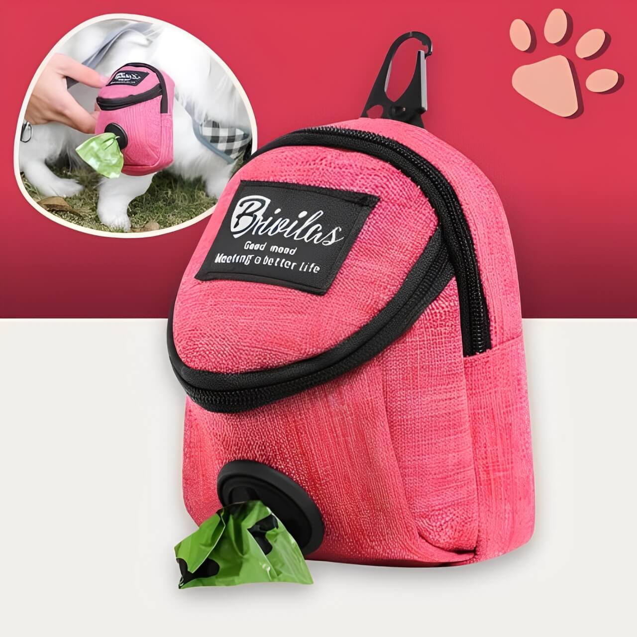 distributeur de sacs pour chien jujubagpoop la niche de jules rose
