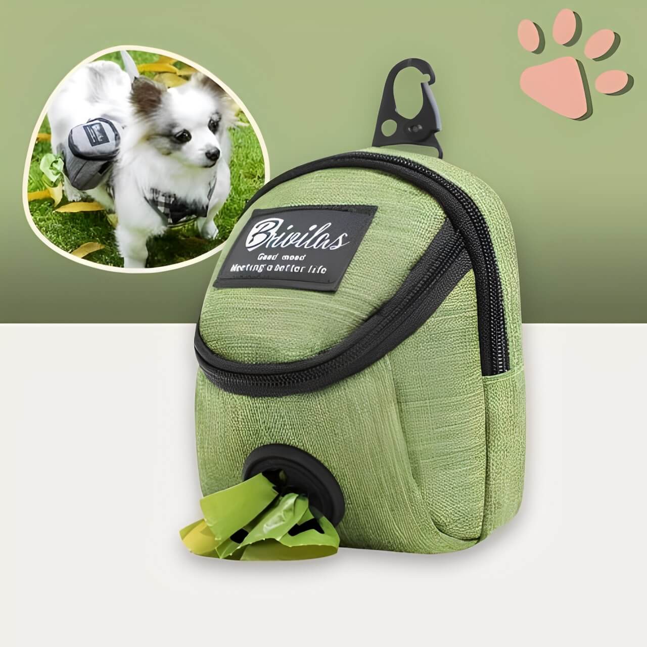 distributeur de sacs pour chien jujubagpoop la niche de jules vert
