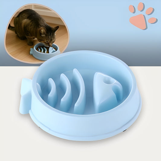 gamelle pour chat chien anti glouton la niche de jules bleu
