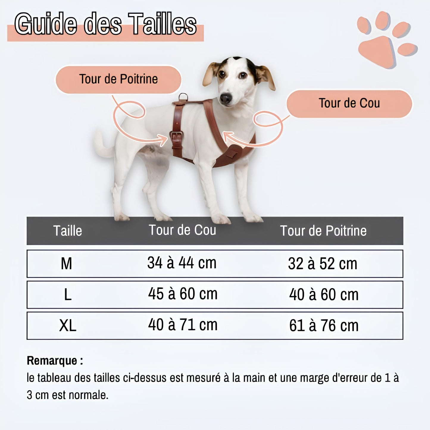 harnais en cuir veritable pour chien la niche de jules jujuluxeharness guide des tailles