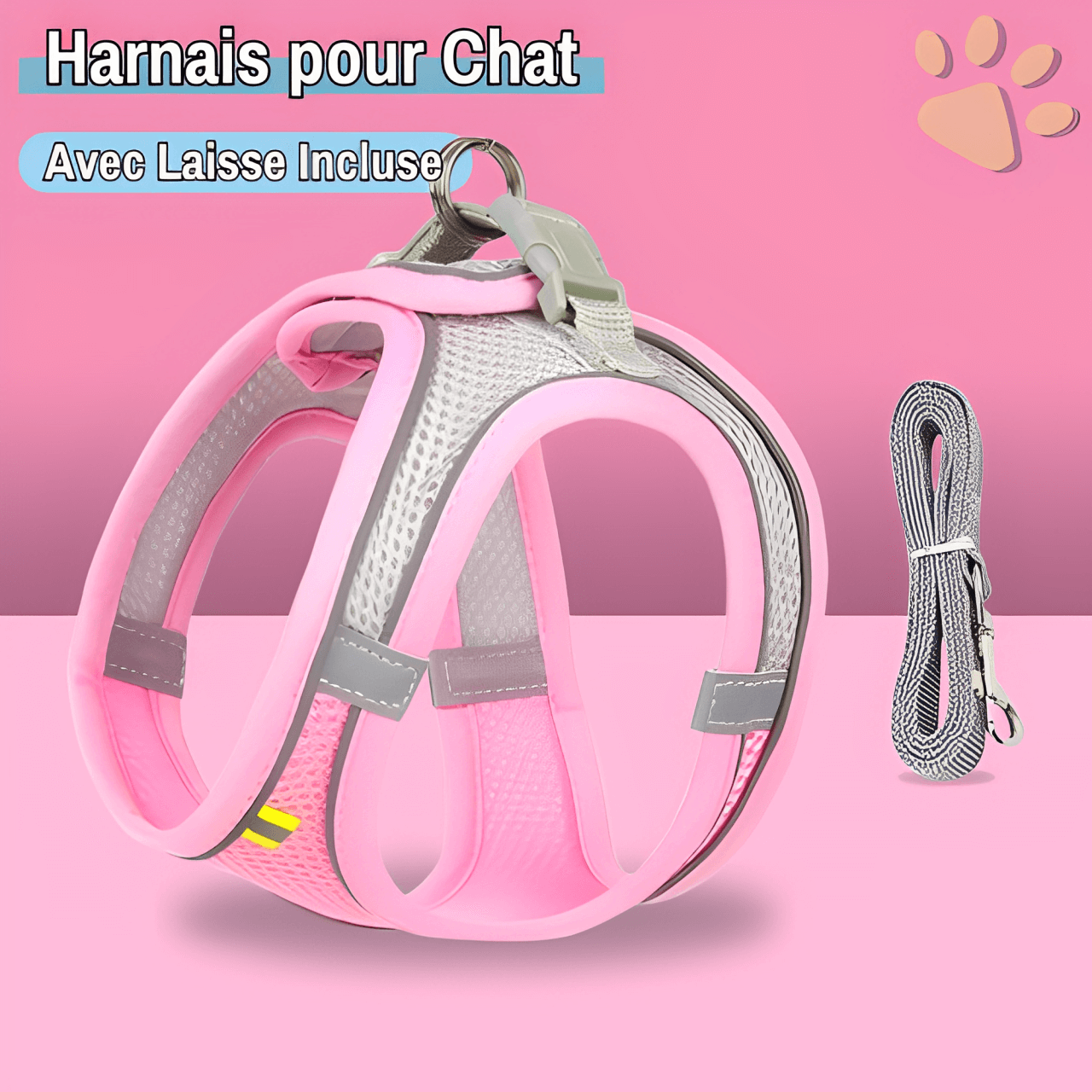 harnais pour chat anti traction SFP jujucatharn2 la niche de jules rose