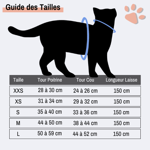 harnais pour chat anti traction SFP jujucatharn2 la niche de jules guide des tailles