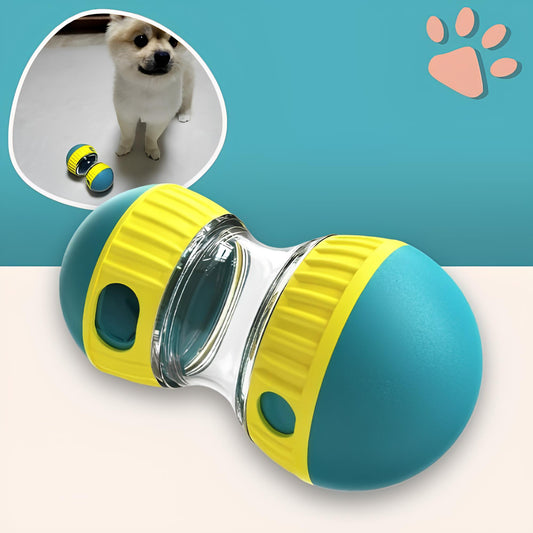jouet distributeur de croquette pour chien jujusmartfeed la niche de jules bleu turquoise