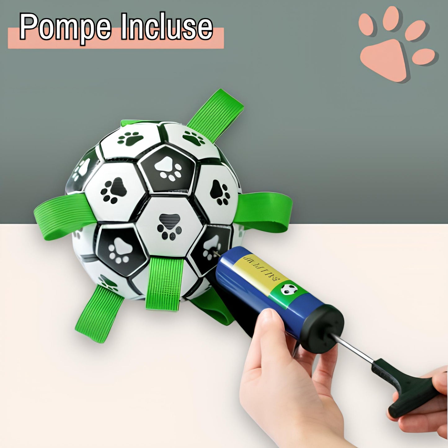 jouet pour chien ballon de foot la niche de jules JujuGripball pompe incluse