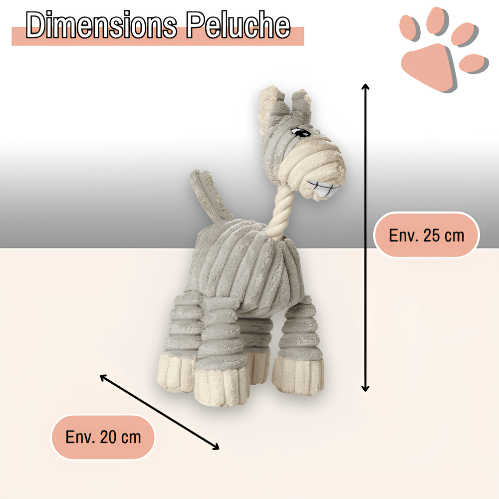 jouet pour chien en peluche ane hunter JuJuAneHunter la niche de jules gris dimensions