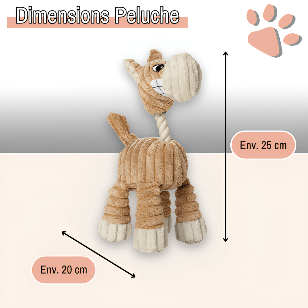 jouet pour chien en peluche girafe hunter JuJuGirafeHunter la niche de jules beige dimensions
