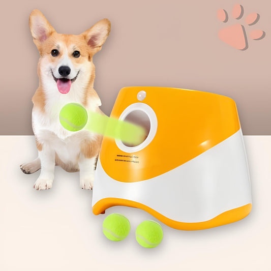 jouet pour chien lanceur de balle jujulaunchball la niche de jules orange