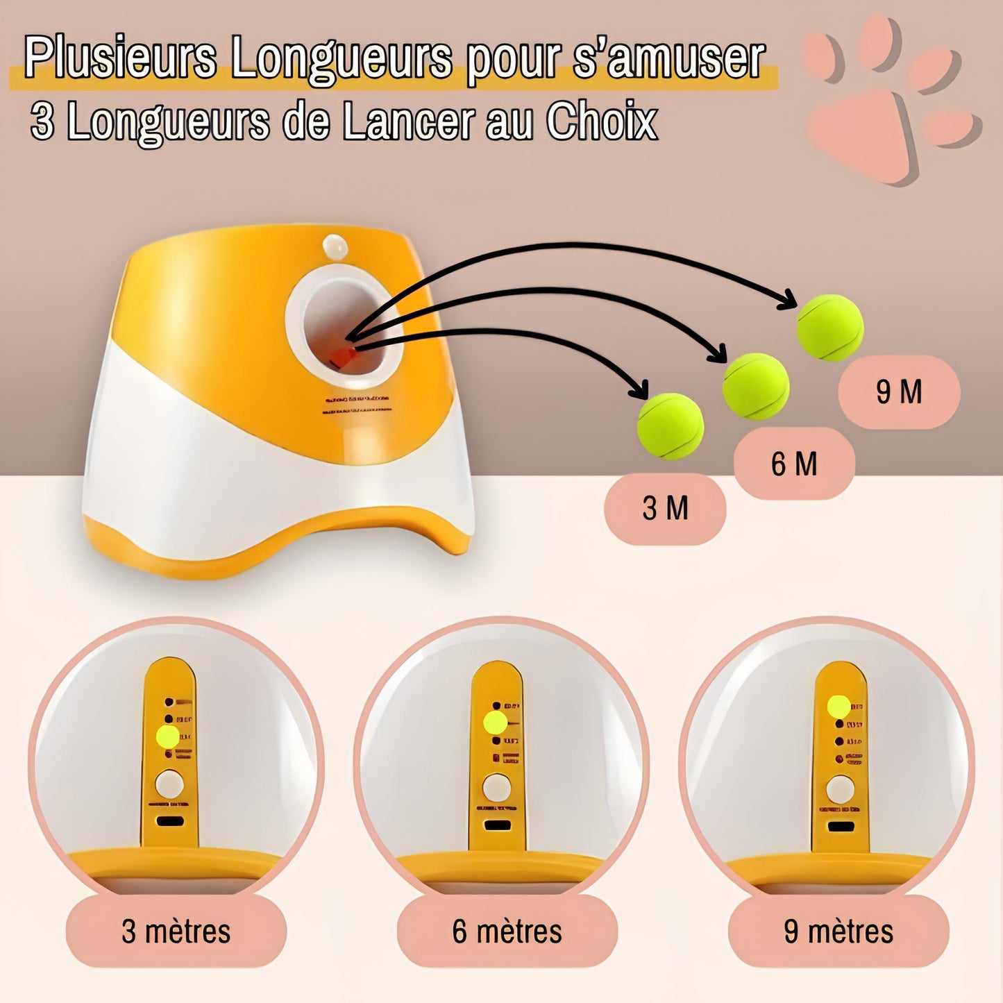 jouet pour chien lanceur de balle jujulaunchball la niche de jules plusieurs longueurs de lancer