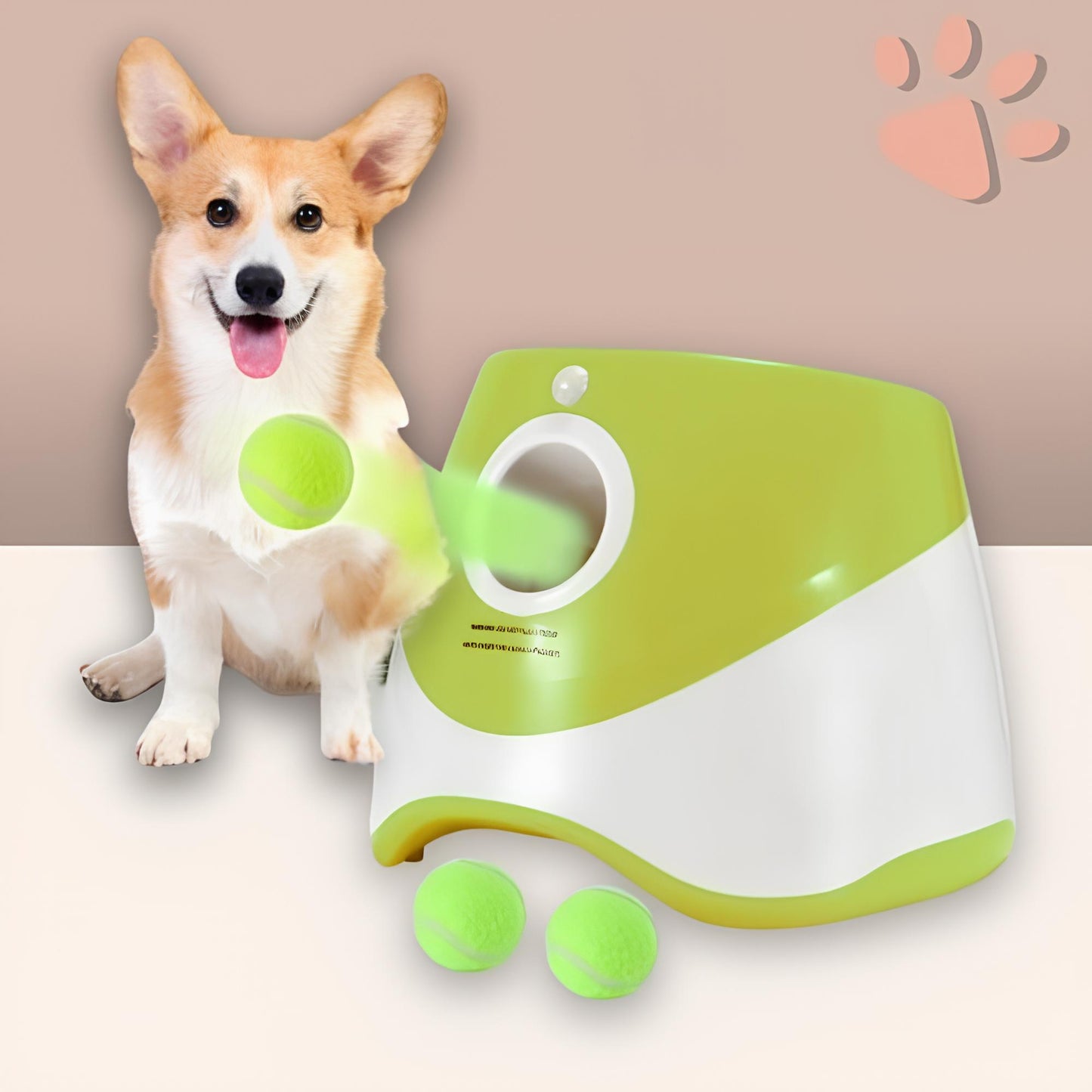 jouet pour chien lanceur de balle jujulaunchball la niche de jules vert jaune