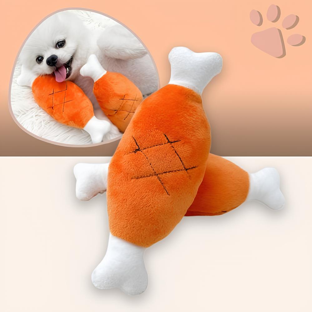 jouet pour chien pliable os de poulet jujuchickenbone la niche de jules orange
