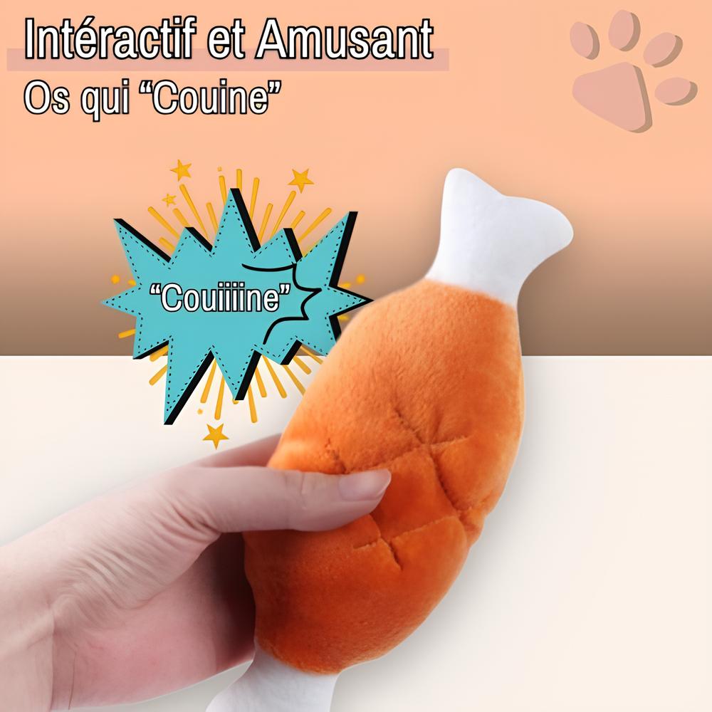 jouet pour chien pliable os de poulet jujuchickenbone la niche de jules intéractif