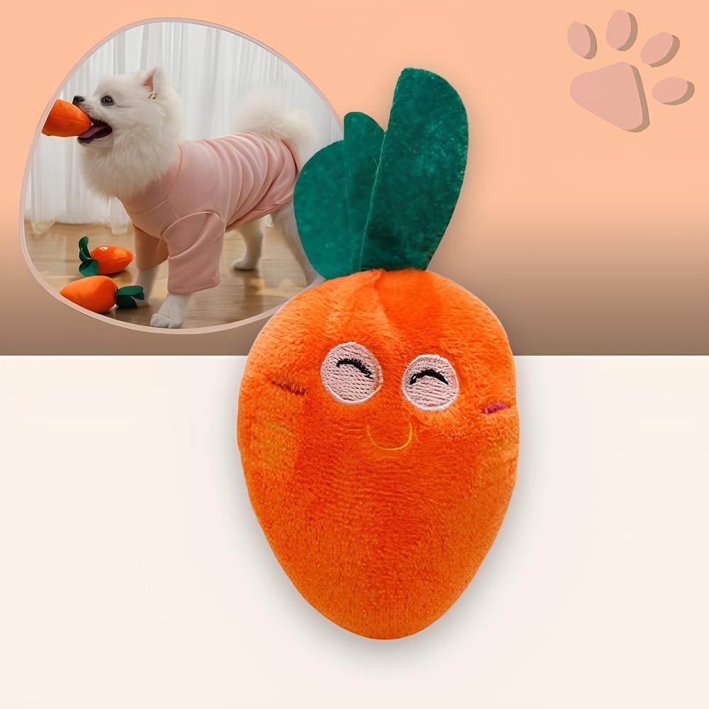 jouet pour chien pliable peluche carot jujucarotplay la niche de jules orange