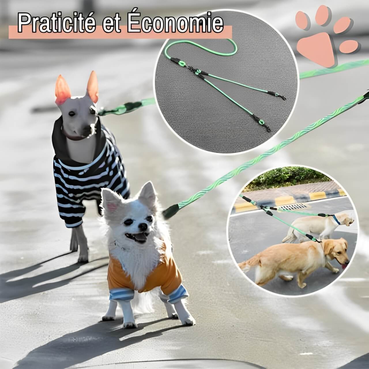 laisse double pour chien jujudoubleleash la niche de jules pratique et economique