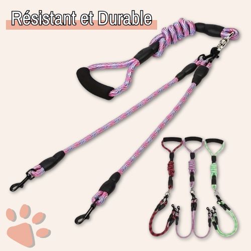 laisse double pour chien jujudoubleleash la niche de jules résistant et robuste