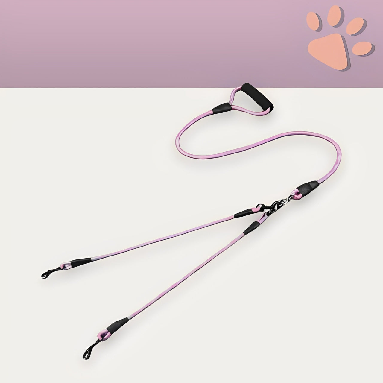 laisse double pour chien jujudoubleleash la niche de jules rose