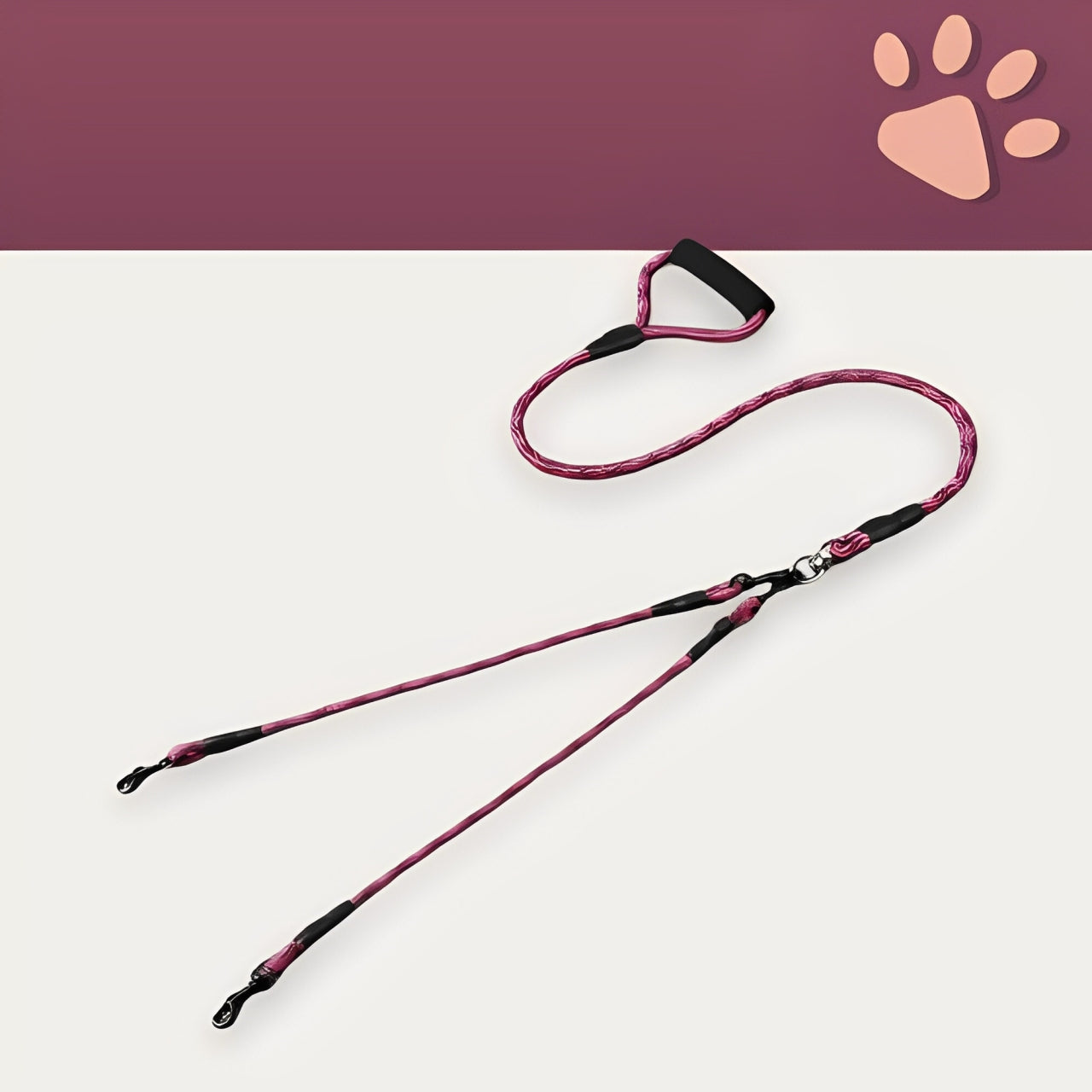 laisse double pour chien jujudoubleleash la niche de jules rouge