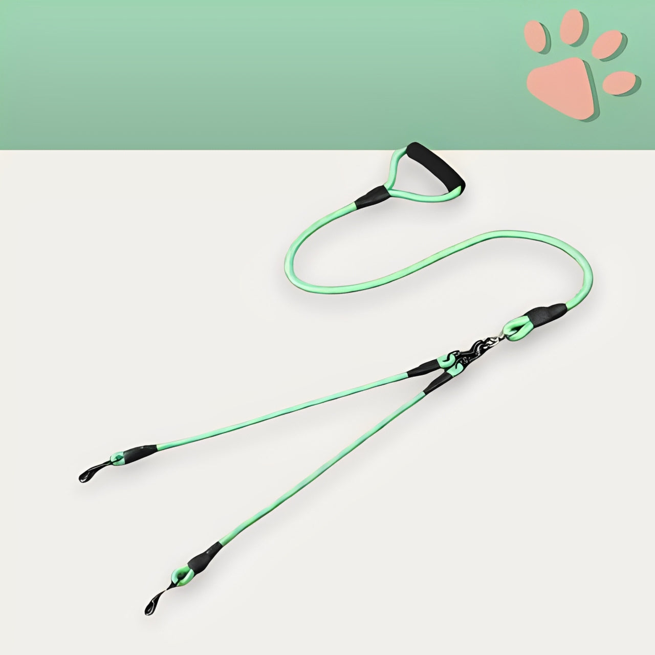 laisse double pour chien jujudoubleleash la niche de jules vert