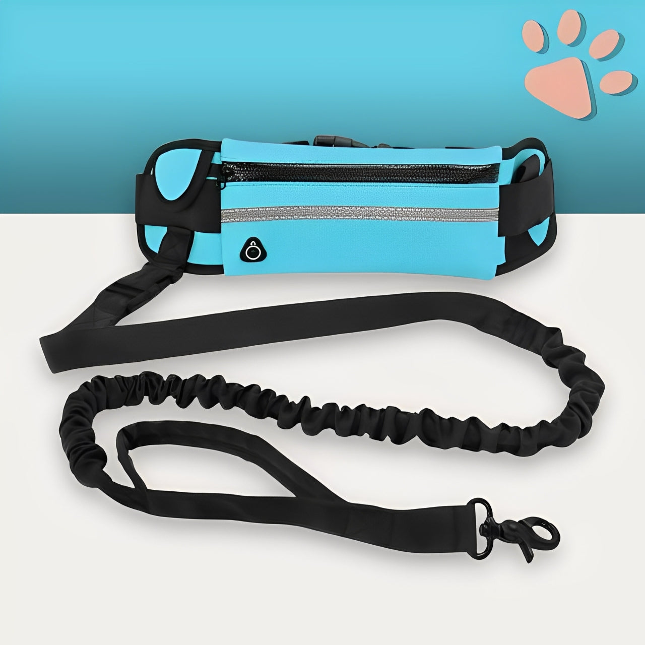 laisse pour chien mains libres jujurunleash la niche de jules bleu cyan