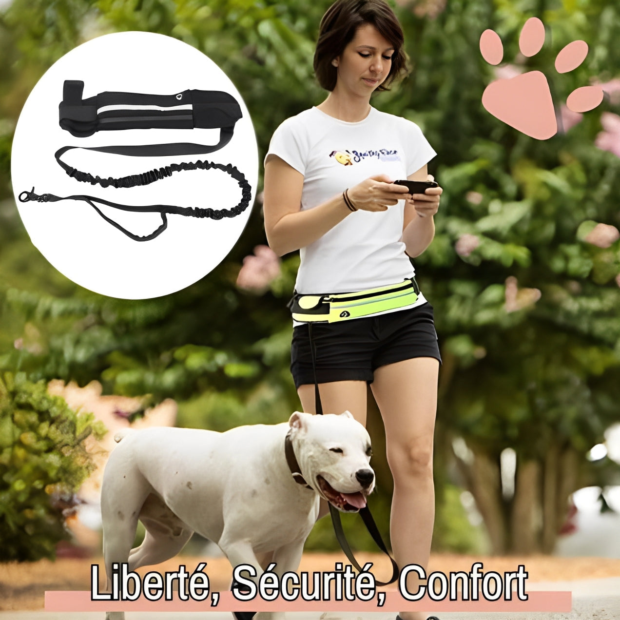 laisse pour chien mains libres jujurunleash la niche de jules liberté