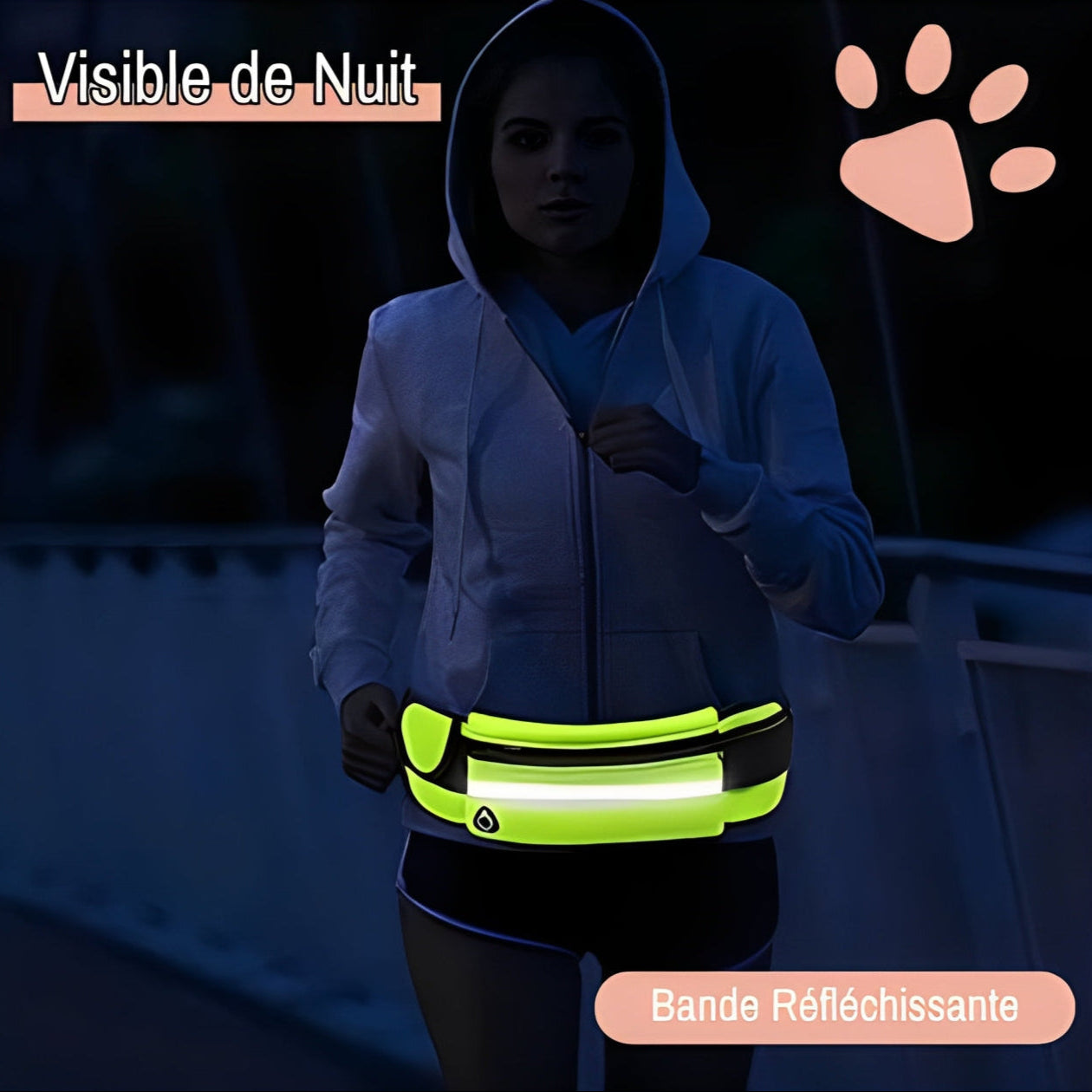 laisse pour chien mains libres jujurunleash la niche de jules visibilité nuit
