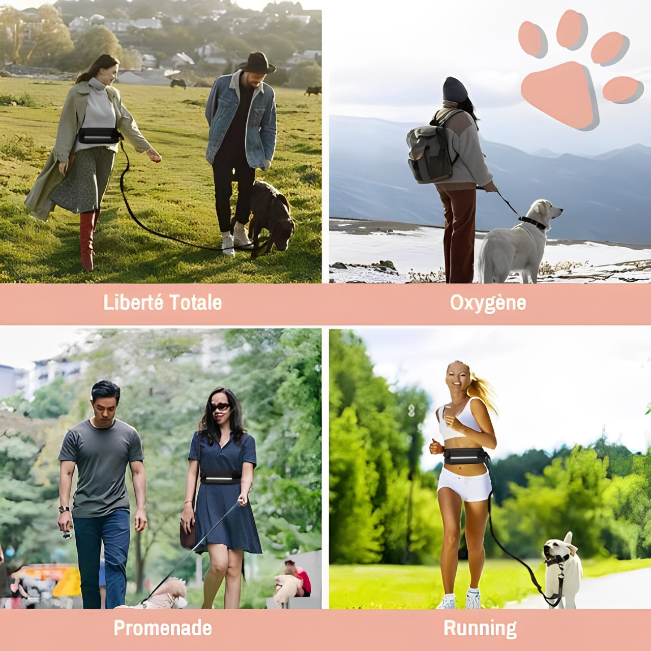 LAISSE MAINS-LIBRES POUR CHIEN | JUJURUNLEASH™  oxygene liberte promenade running