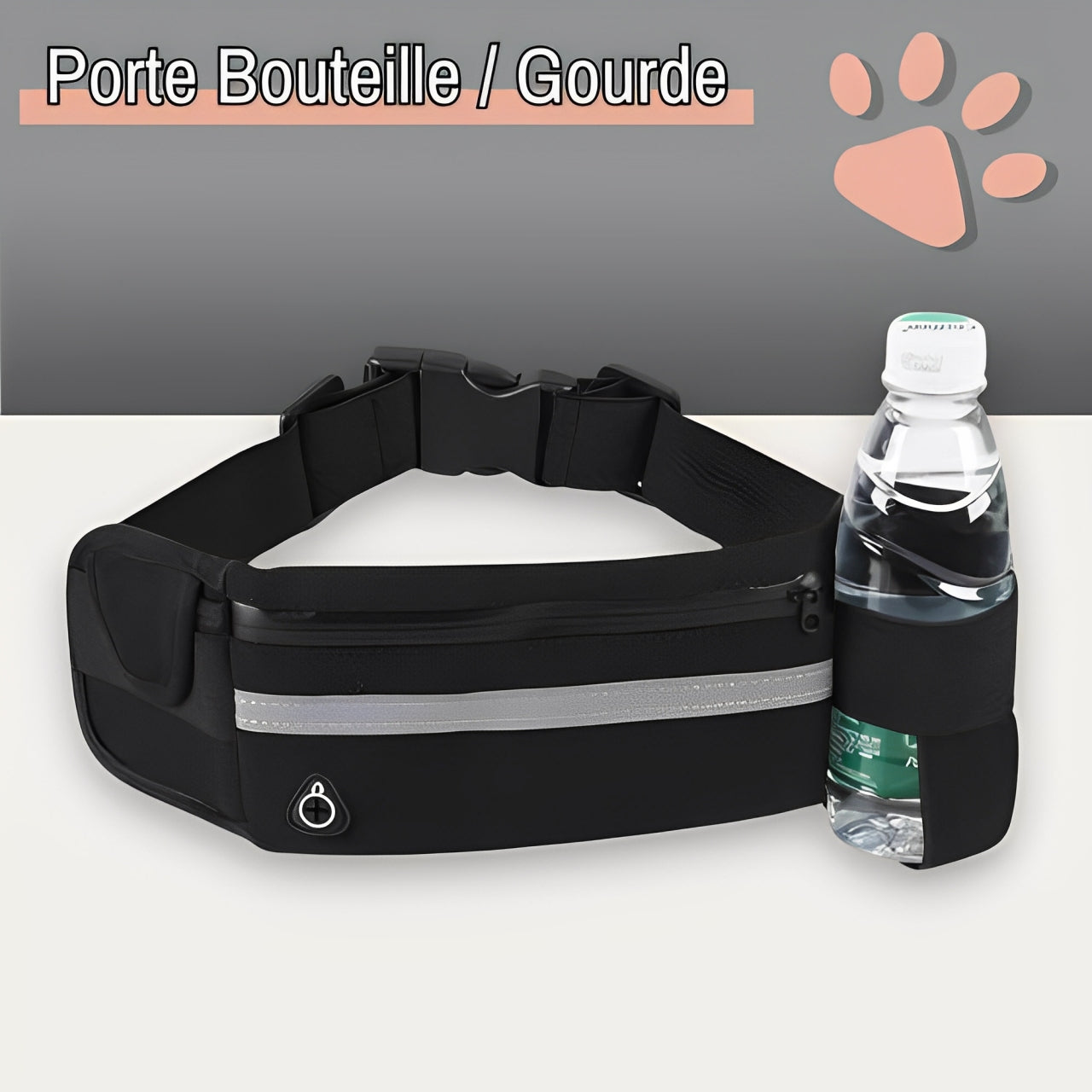 LAISSE MAINS-LIBRES POUR CHIEN | JUJURUNLEASH™  noire