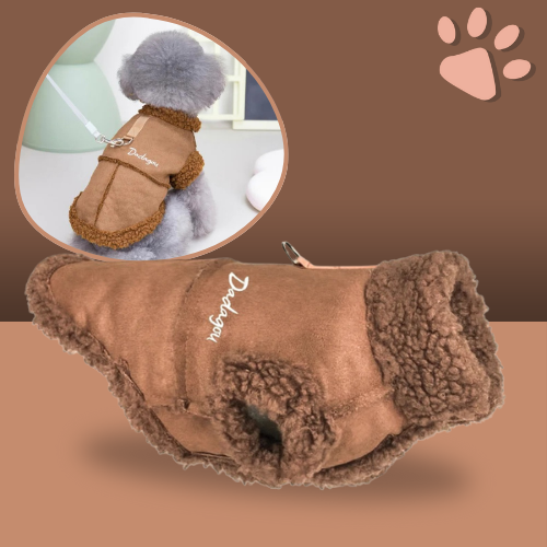 manteau pour chien Petite et Moyenne Taille veste hiver style aviateur shearling la niche de jules jujudadagouaviator marron