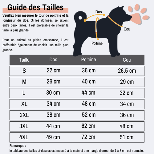 Manteau pour Chien - Harnais + Veste Hiver Imperméable | JuJuJacket™ - BLEU NUIT - TAILLE S - Collection "Seconde Patte 🐾"