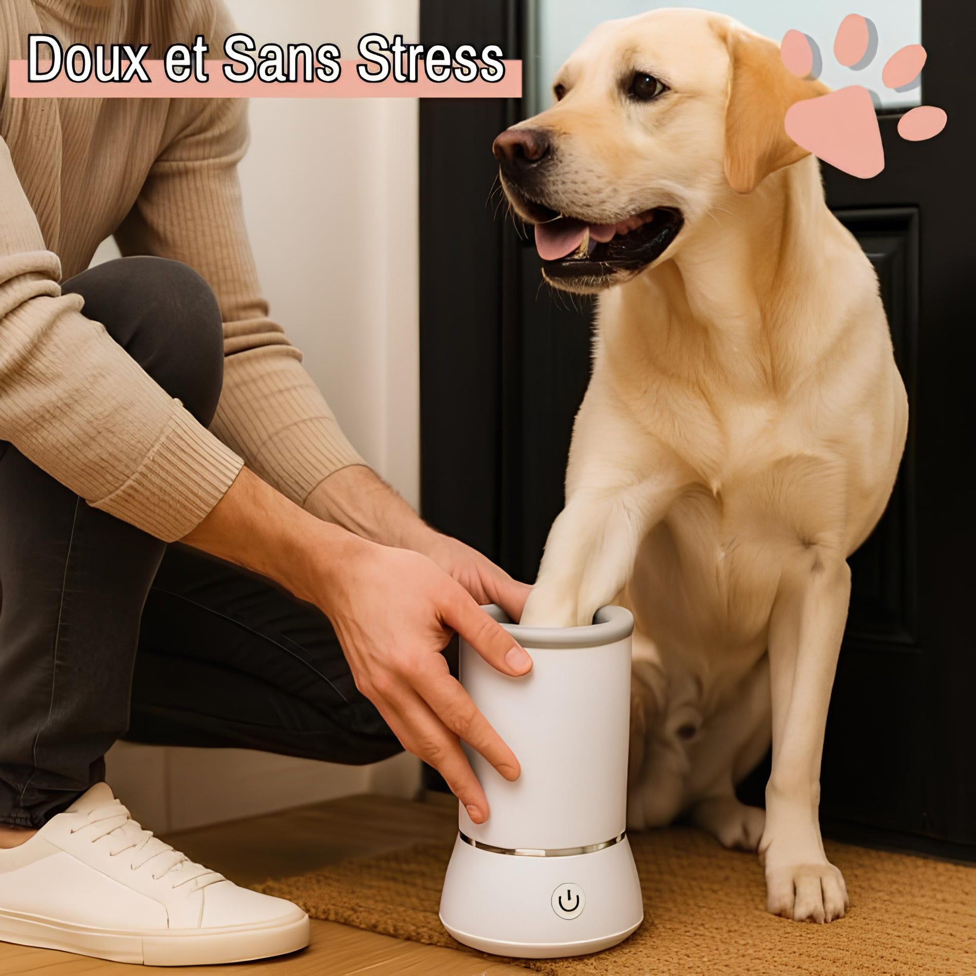 nettoyeur de pattes pour chien automatique jujucleanpawsauto la niche de jules doux pratique sans stress