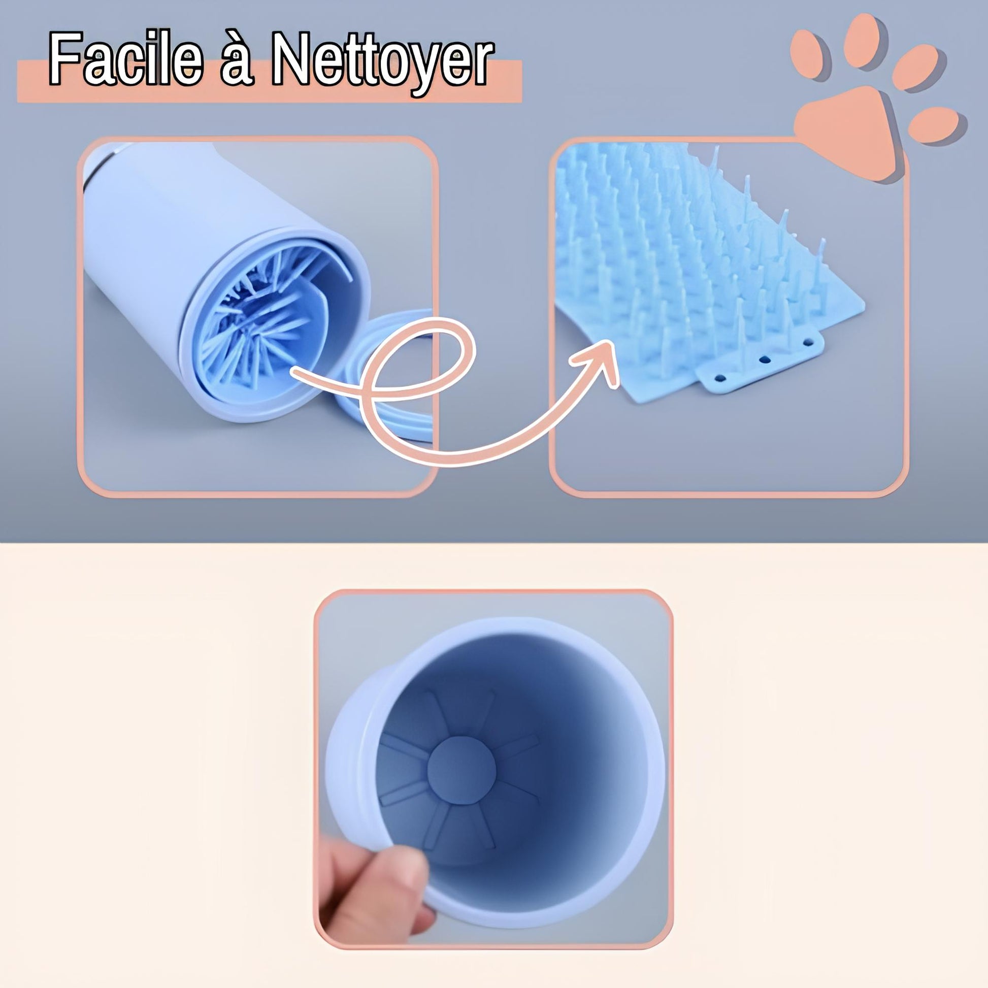 nettoyeur de pattes pour chien automatique jujucleanpawsauto la niche de jules facile à nettoyer