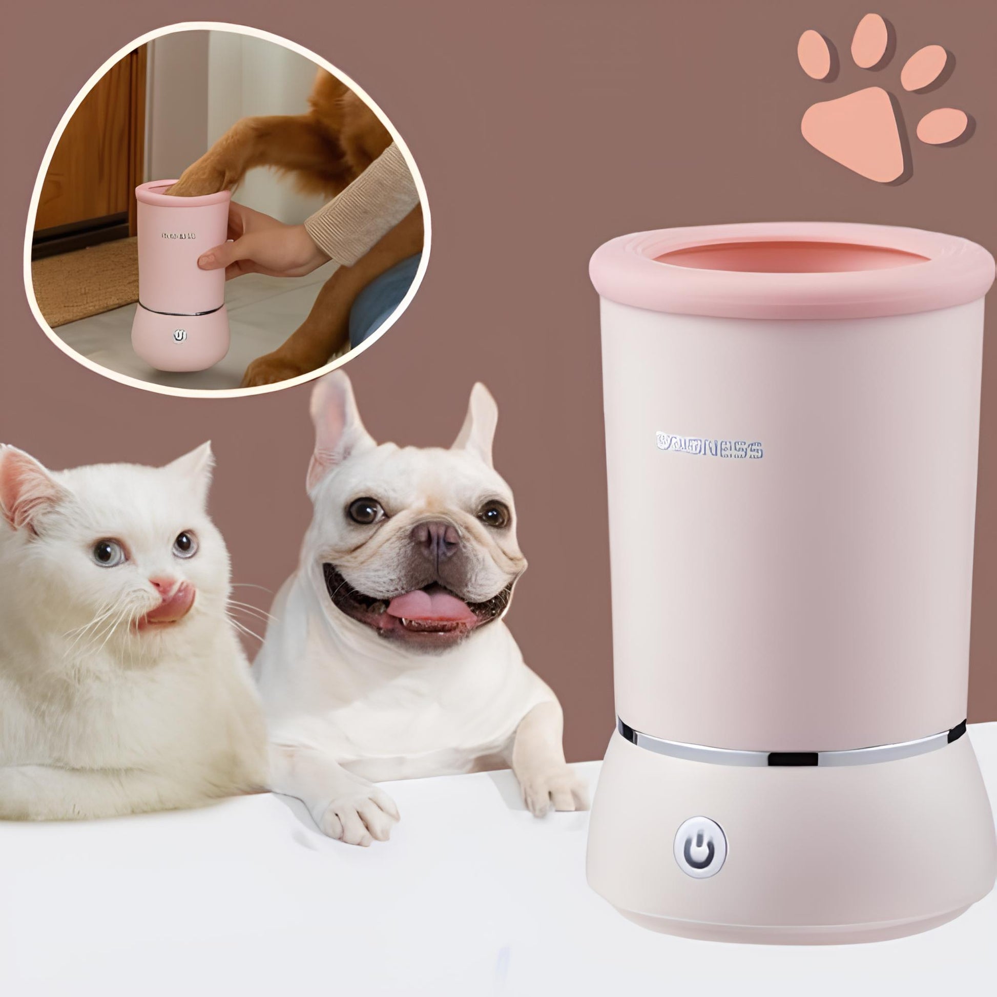nettoyeur de pattes pour chien automatique jujucleanpawsauto la niche de jules rose