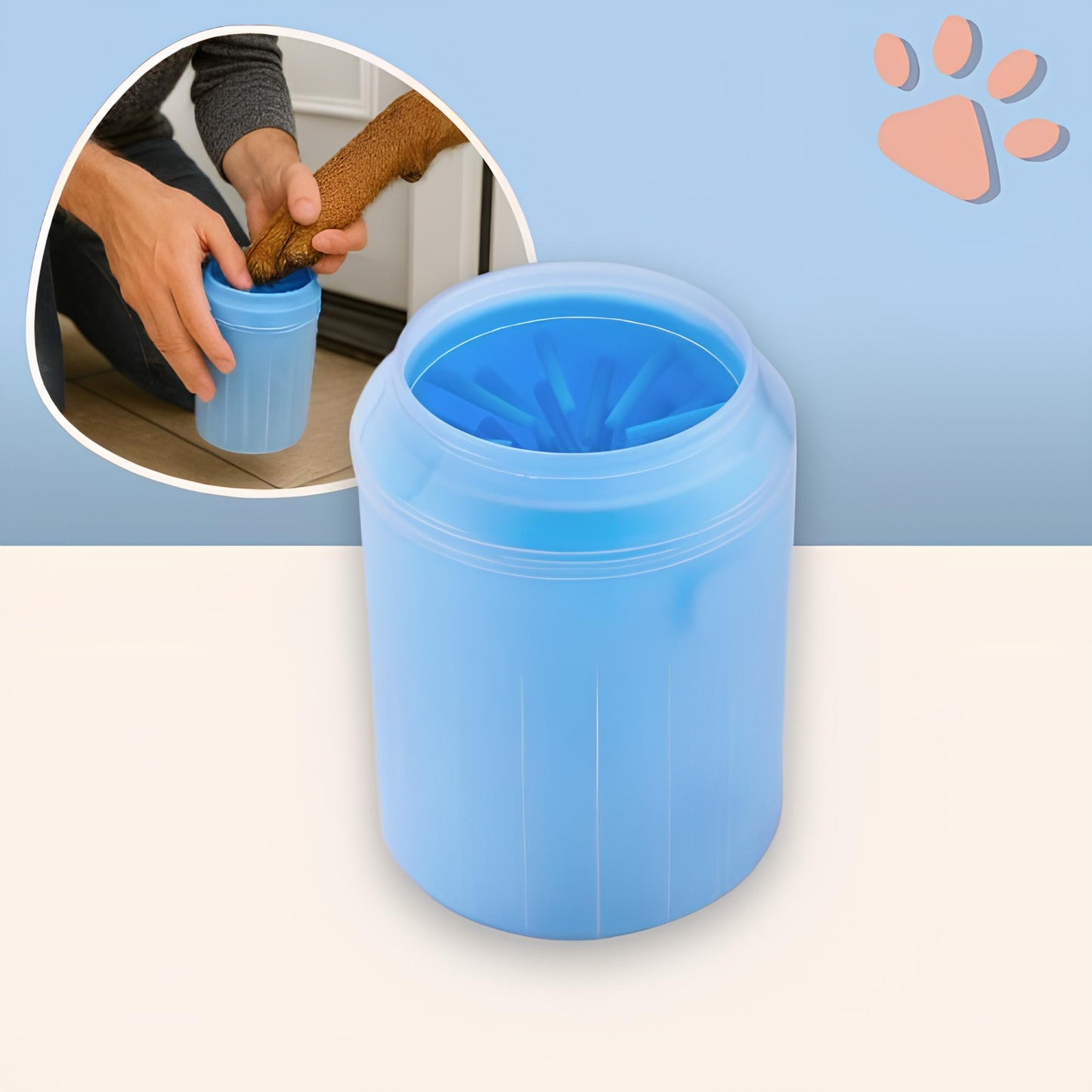 nettoyeur de pattes pour chien manuel jujucleanpawscup la niche de jules bleu