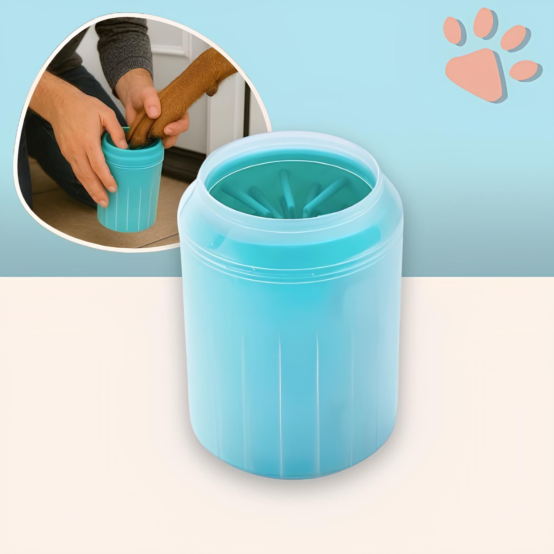 nettoyeur de pattes pour chien manuel jujucleanpawscup la niche de jules cyan