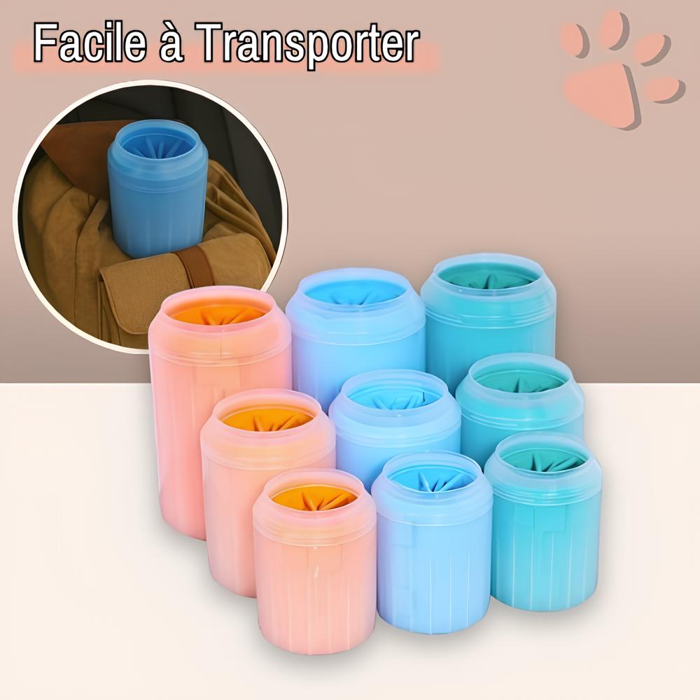 nettoyeur de pattes pour chien manuel jujucleanpawscup la niche de jules facile à transporter