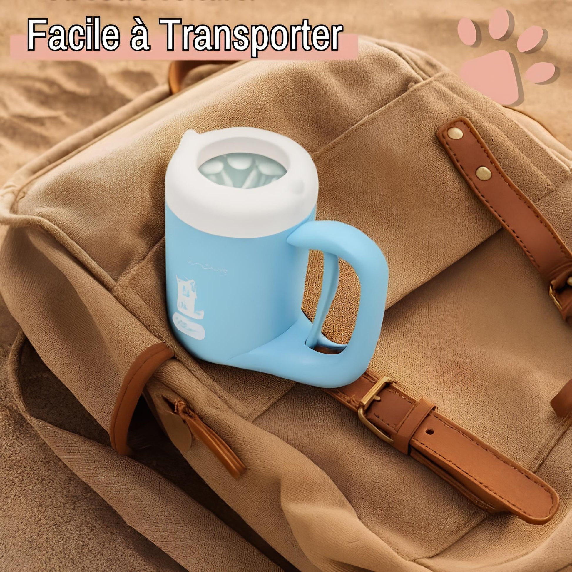 nettoyeur de pattes pour chien semi automatique jujucleanpawsspin la niche de jules facile à transporter