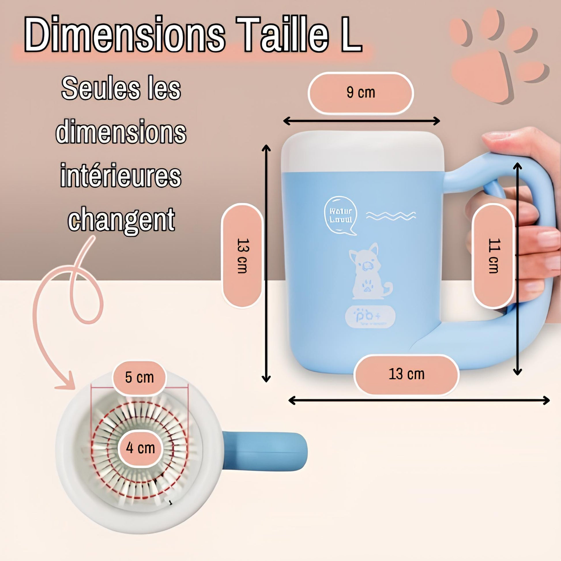 nettoyeur de pattes pour chien semi automatique jujucleanpawsspin la niche de jules taille L