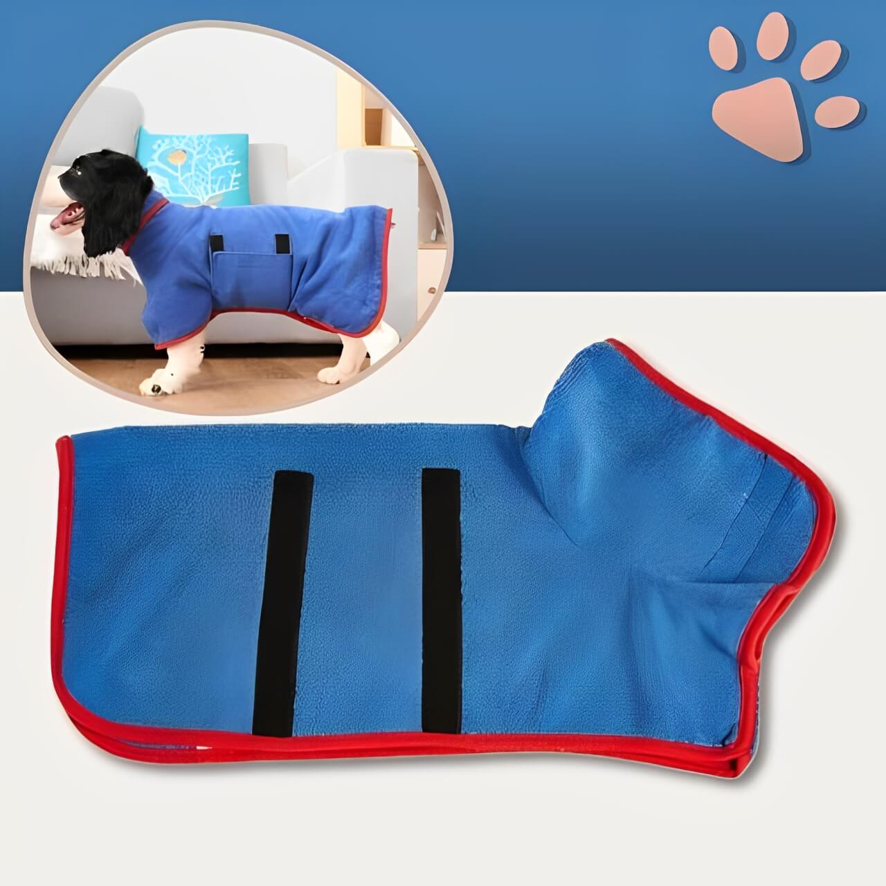 peignoir pour chien jujupeignoir la niche de jules bleu