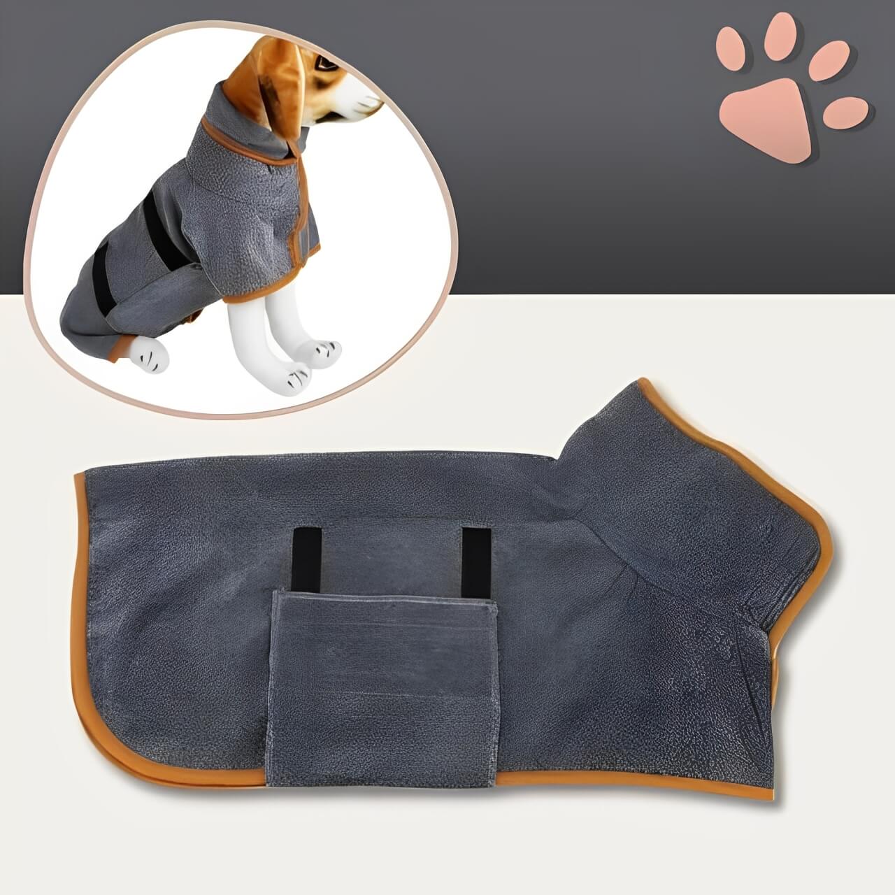 peignoir pour chien jujupeignoir la niche de jules gris