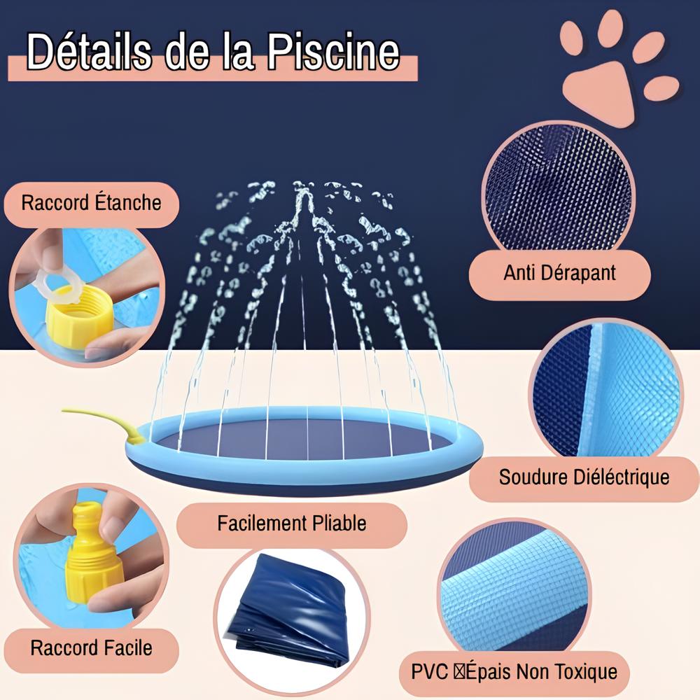 piscine pour chien jets eau jujusplashpool la niche de jules détails