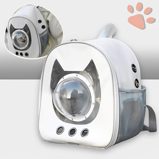 Sac a Dos pour Chat Grande fenêtre JuJuViewBag  la niche de jules blanc avec bulle