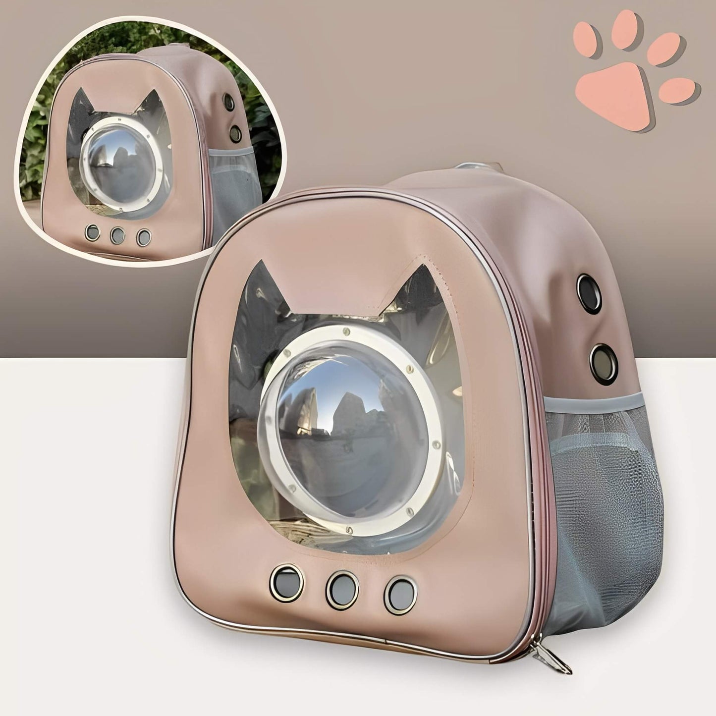 Sac a Dos pour Chat Grande fenêtre JuJuViewBag  la niche de jules brun avec bulle