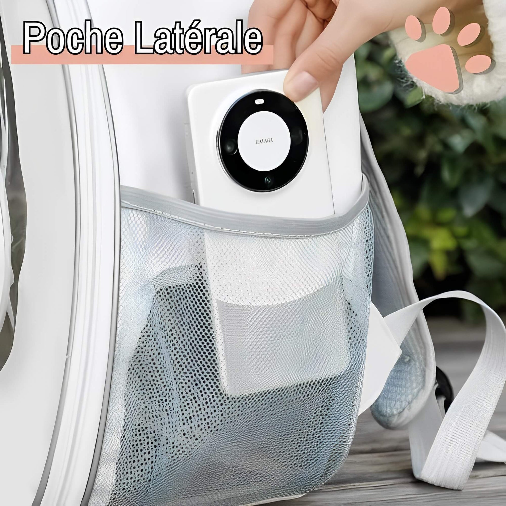 Sac a Dos pour Chat Grande fenêtre JuJuViewBag  la niche de jules  poche laterale