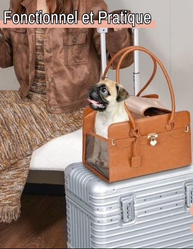 sac de transport pour chien cuir design jujucuirbag la niche de jules pratique